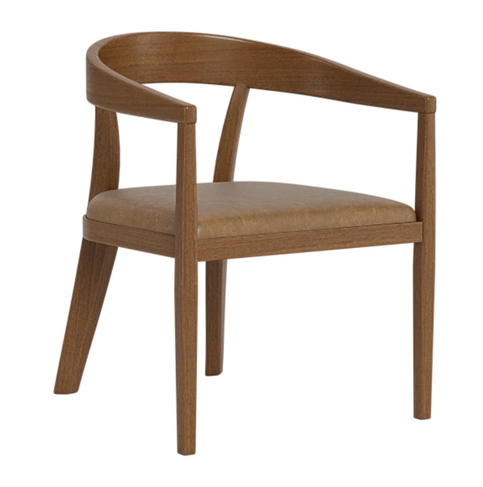 Monroe Leather Wood Framed Upholstered Chair - Image 0