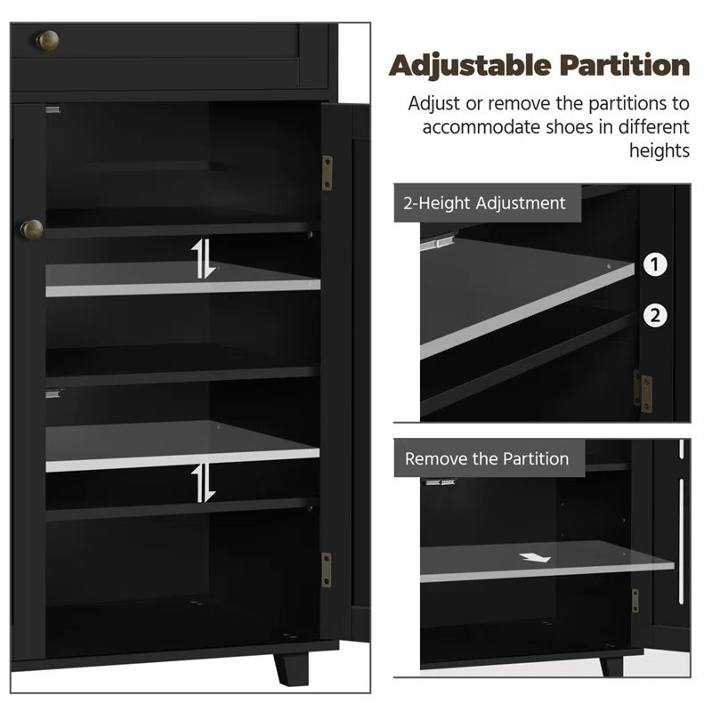 12 Pair Stackable Shoe Storage Cabinet - Image 6