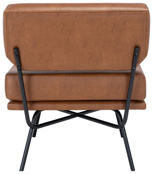 Kermit Accent Chair - Cognac / Black - Safavieh - Image 3