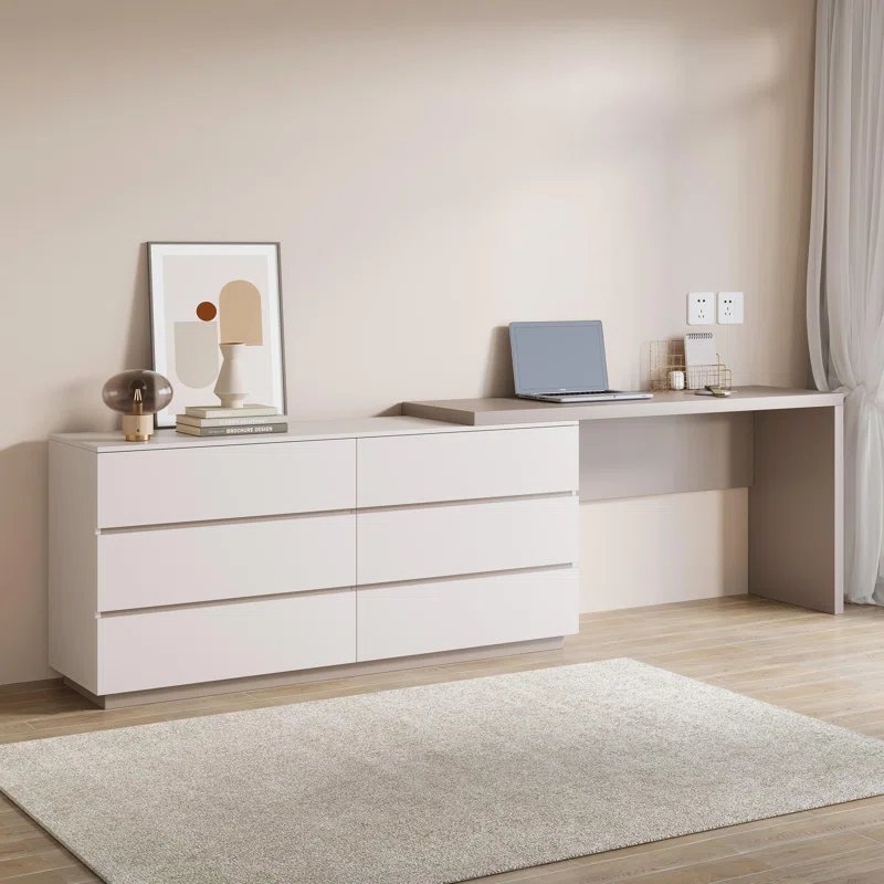 Amaly Expandable Dresser Desk Combo with Drawers - Image 0