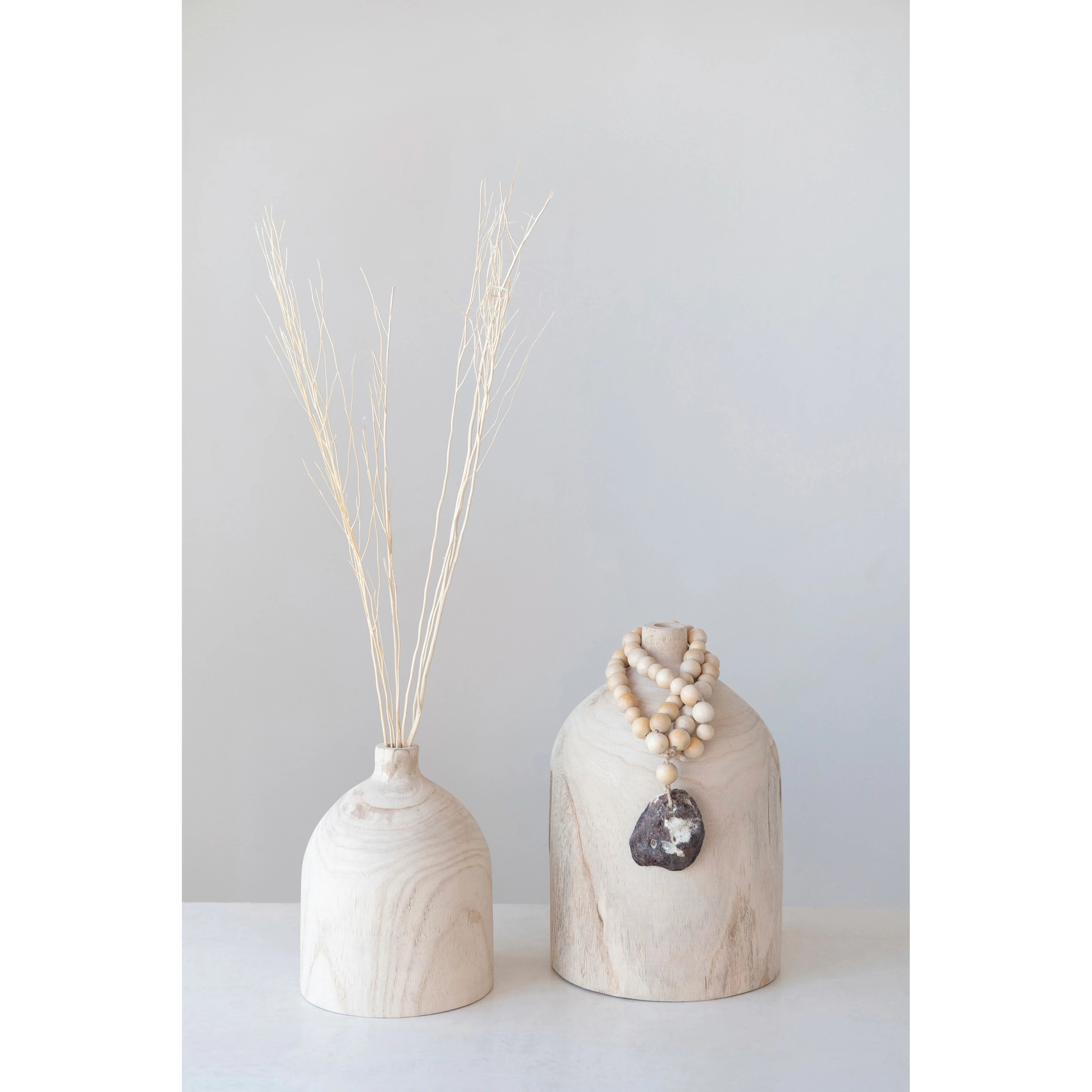 Decorative Paulownia Wood Vase - Image 1