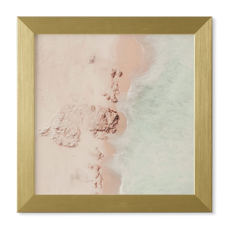 Beach Pink Champagne by Ingrid Beddoes - Framed Wall Art Basic Gold 20" x 20" - Image 0