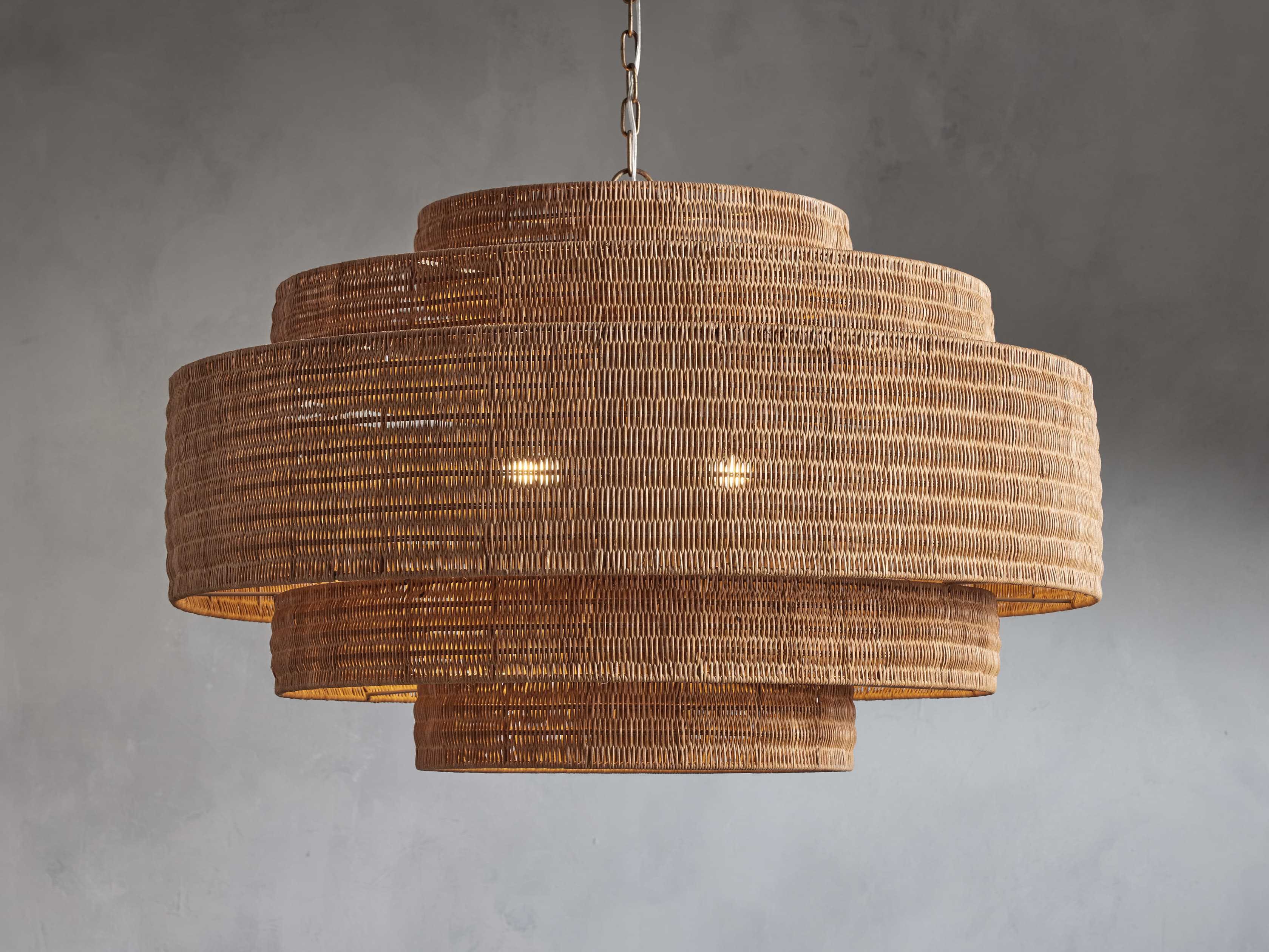 Paloma Chandelier in Rattan 40" Natural   - Image 1