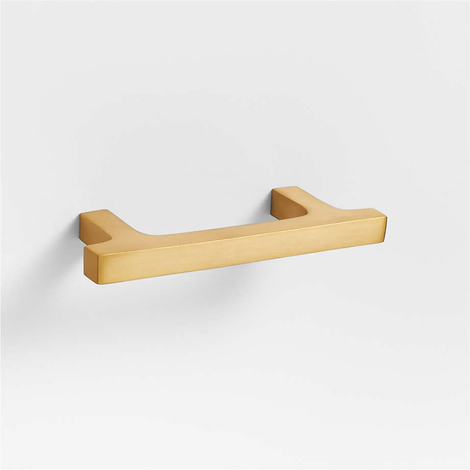 Square Edge 3" Brushed Brass Cabinet Drawer Bar Pull - Image 0