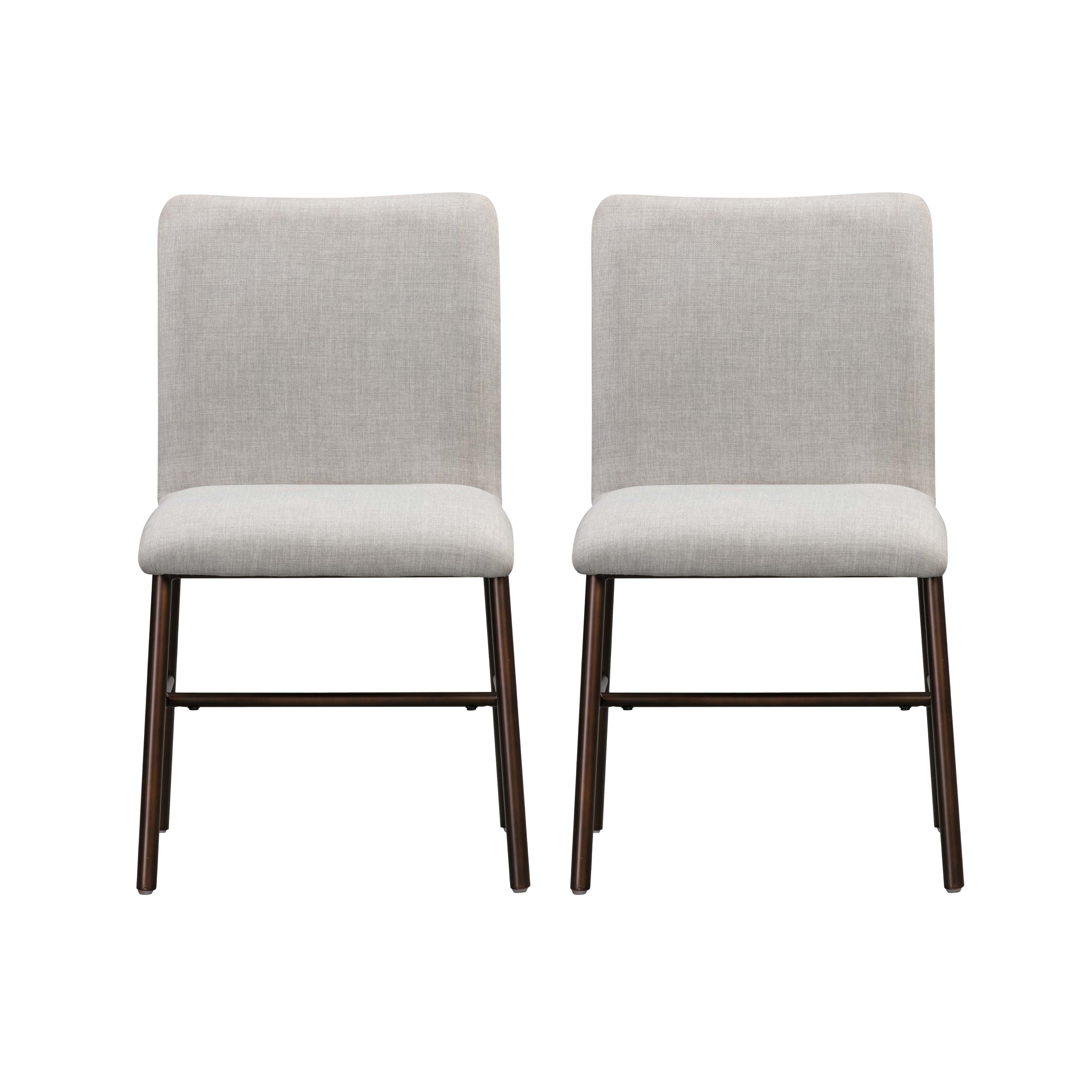 Elena Taupe Upholstered Dining Chair (Set of 2) - Image 2