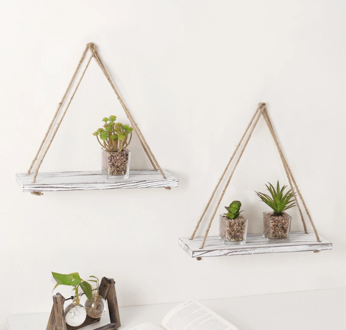 Mcspadden 2 Piece Triangle Solid Wood Floating Shelf (Set of 2) - Image 0