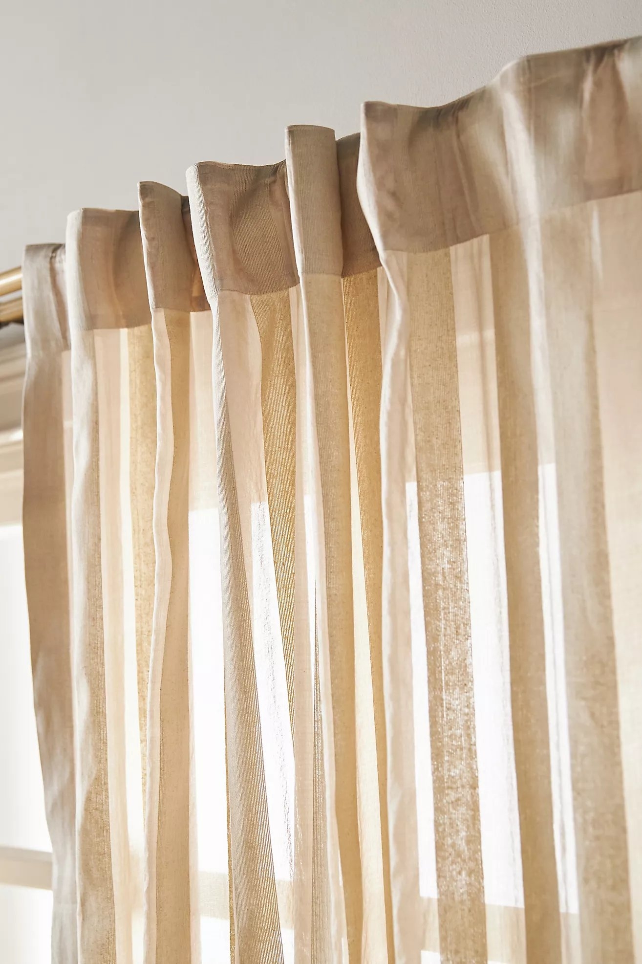 Ventura Silk Semi-Sheer Woven Stripe Curtain - Image 1