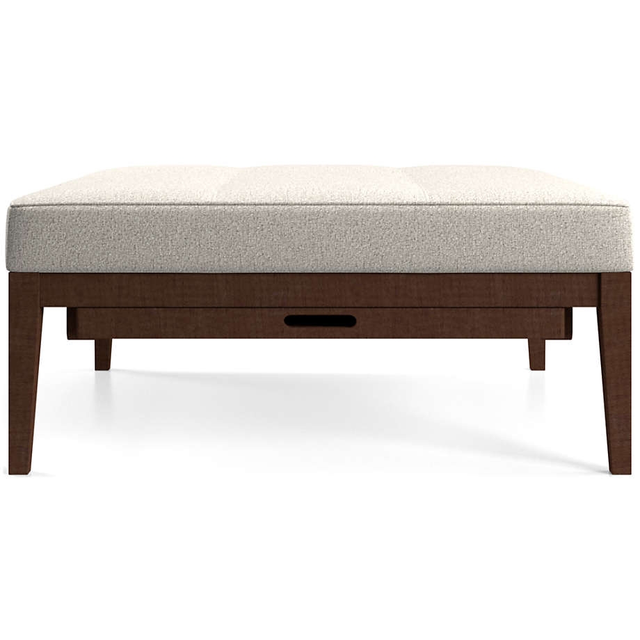 Nash Square Tufted Ottoman with Tray - Image 0