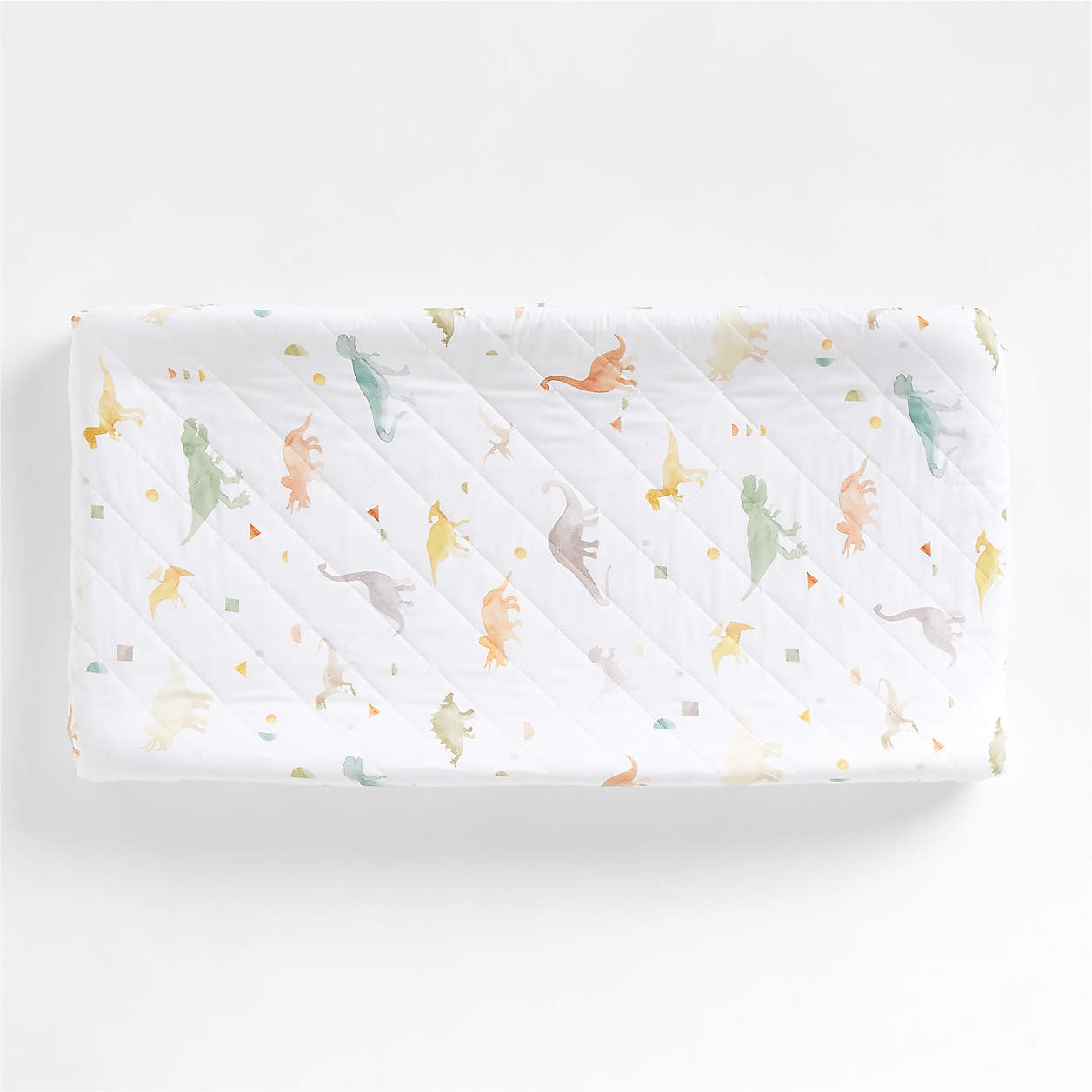 Geo-Dino Organic Cotton Dinosaur Baby Changing Pad Cover - Image 0