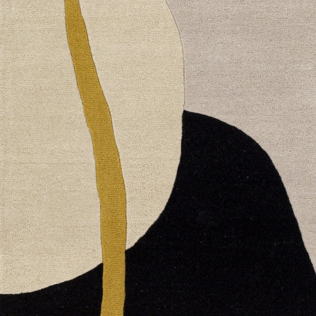 Abree Abstract Handmade Tufted Wool Light Gray/Taupe Area Rug - Image 1