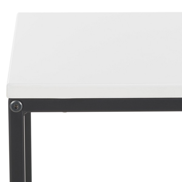 Eugenia Side Table - White / Black - Safavieh - Image 2