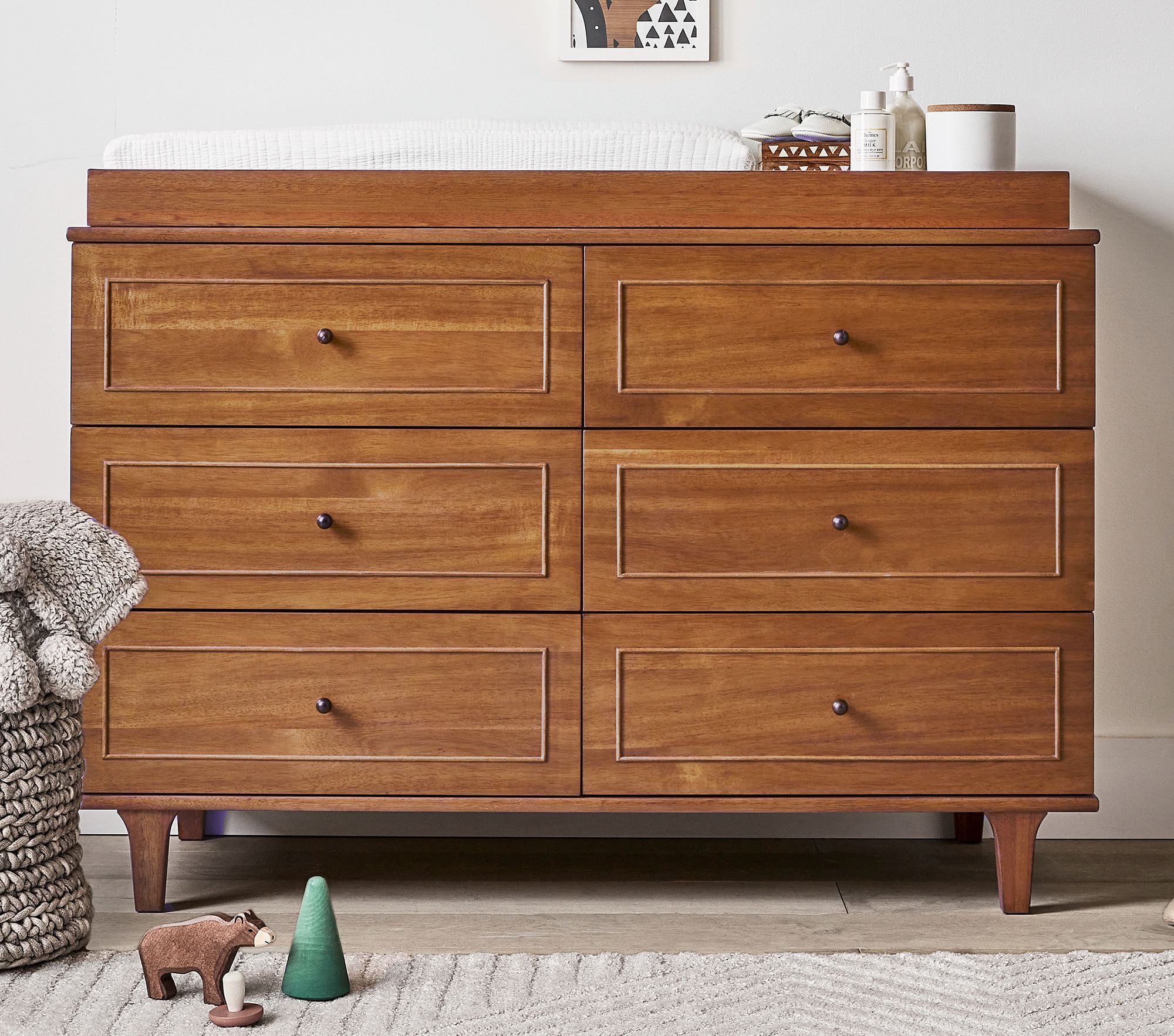 Dawson Extra-Wide Nursery Dresser & Topper Set, Acorn, In-Home Delivery - Image 1