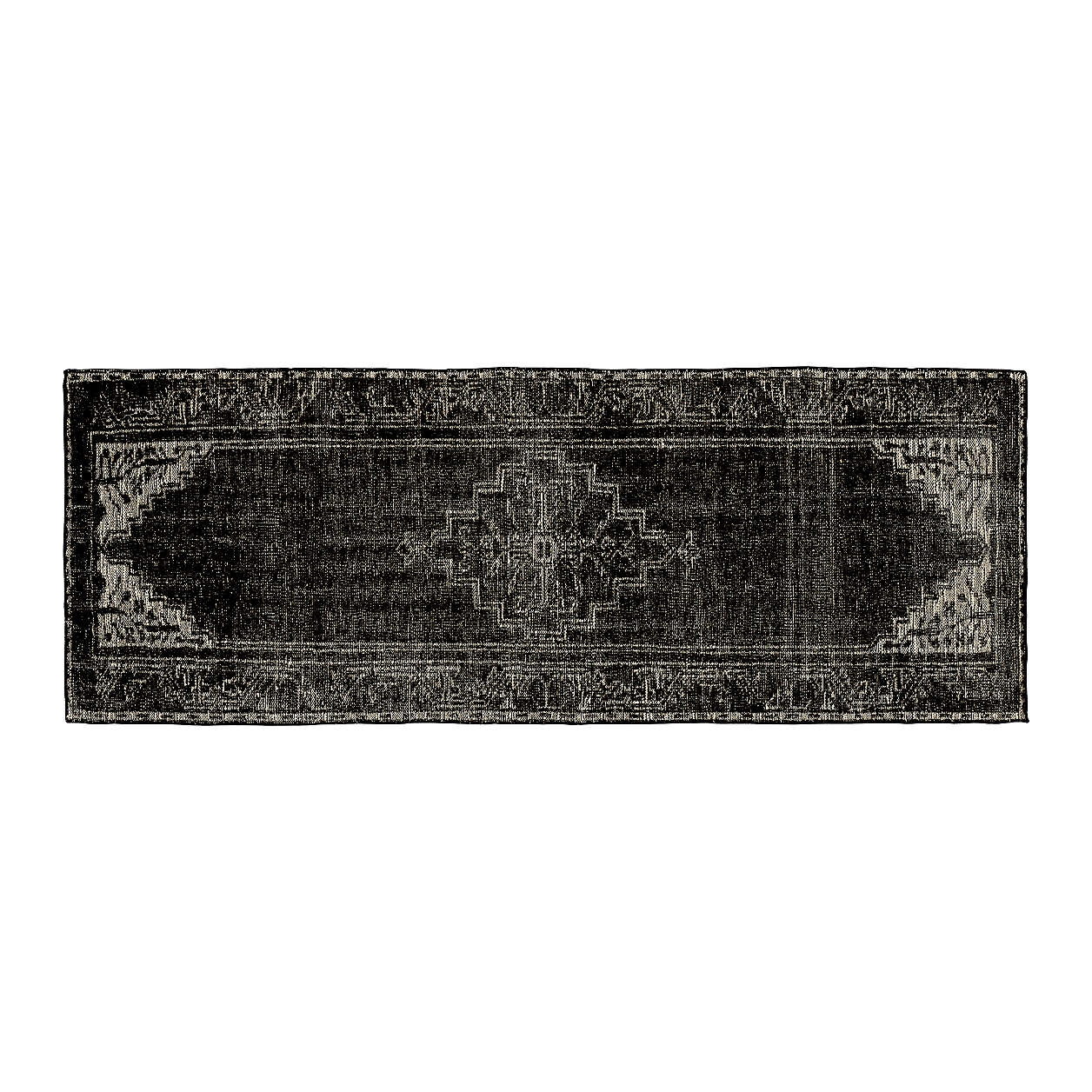 Anice Black Hand Knotted Oriental-Style Runner Rug 2.5'x7' - Image 0