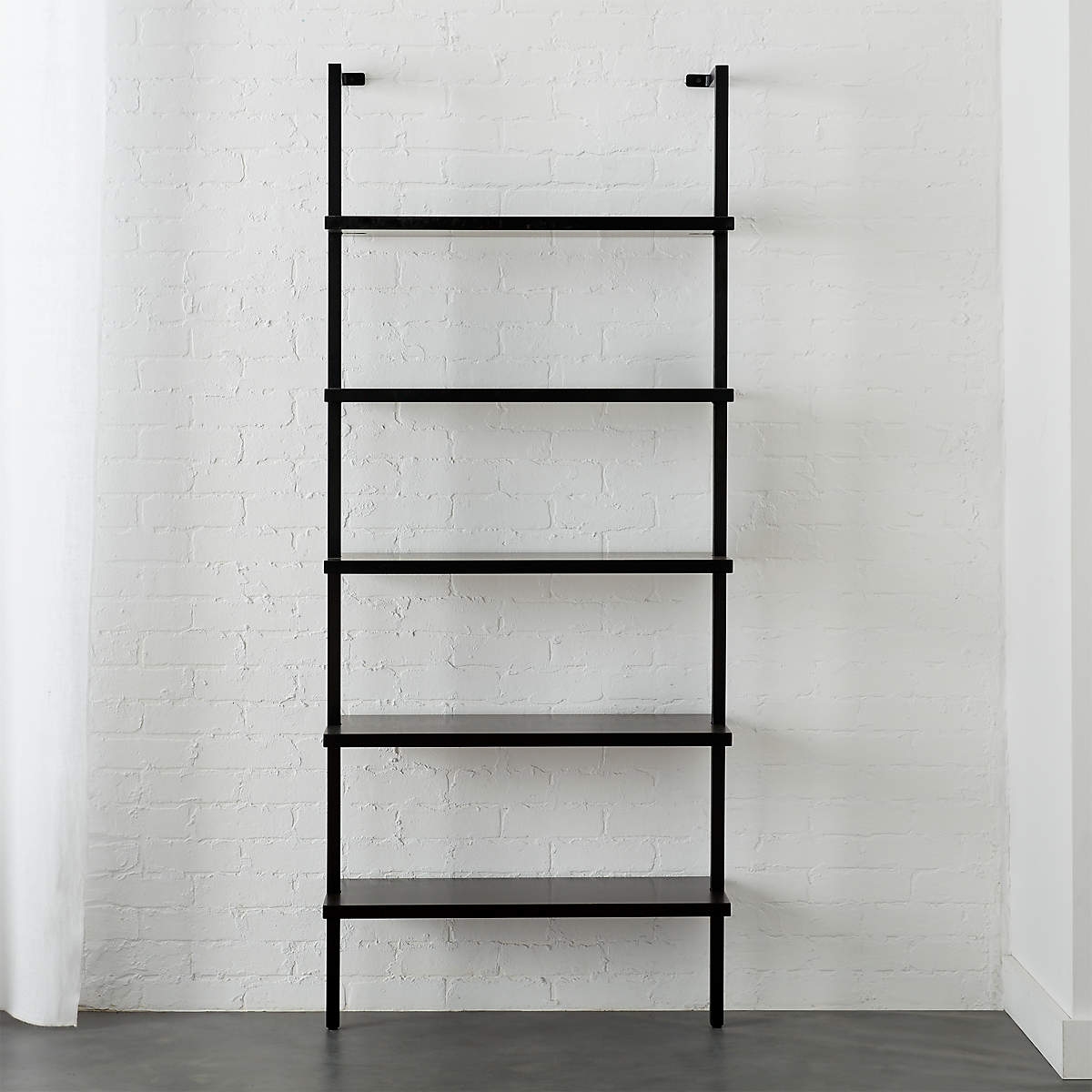 Stairway Black Wall-Mounted Bookcase - 72.5" Height - Image 3