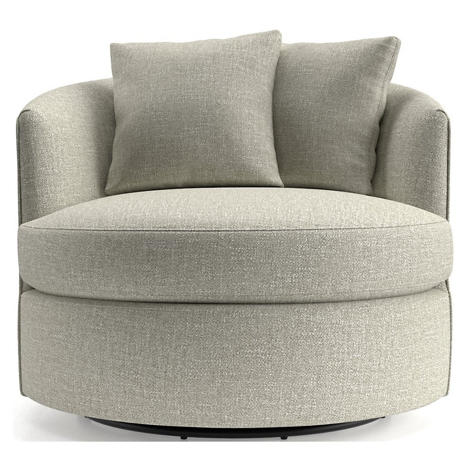 Tillie Swivel Chair / Bliss Fabric in Pewter - Image 0