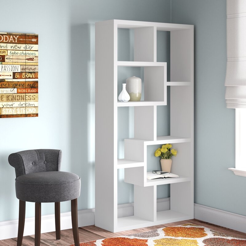 Tello 10-shelf Geometric Bookcase - Image 1