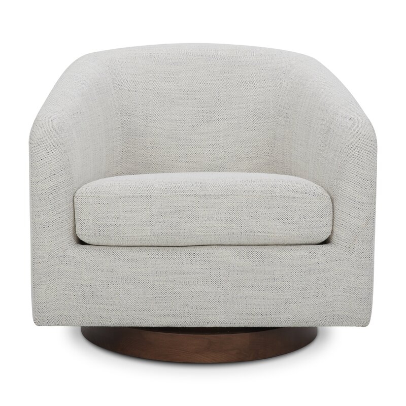 Bennett 31" Wide Polyester Swivel Barrel Chair - Image 1