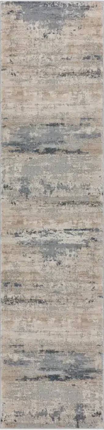 Ronan Abstract Beige/ Gray Runner Rug (2'6"X10') - Image 0
