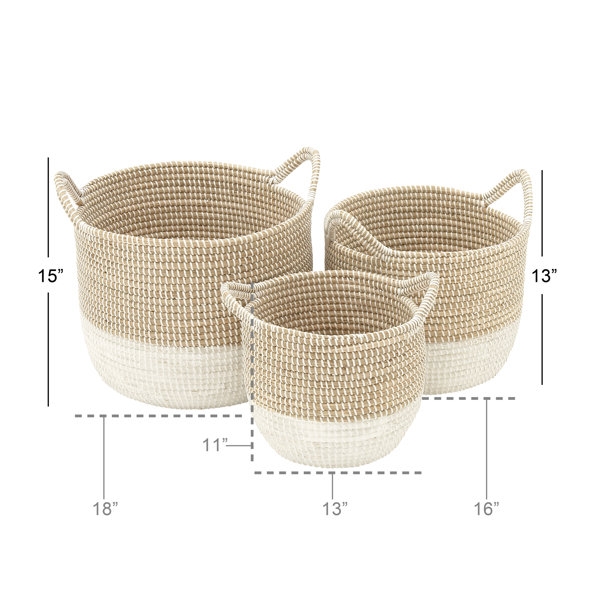 3 Piece Seagrass Basket Set - Image 1