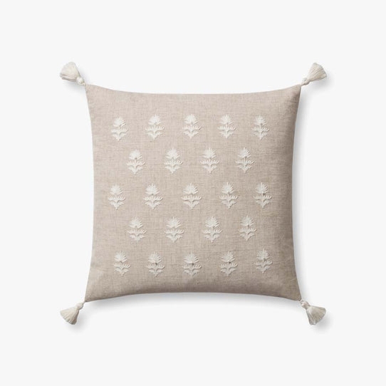 Magnolia Home by Joanna Gaines x Loloi Addison Natural / Ivory 18" x 18" Cover w/Poly pillow - Image 0