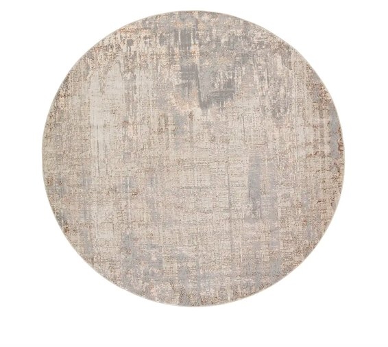 Calibra Abstract Gray/ Taupe Round Rug (8') - Image 0