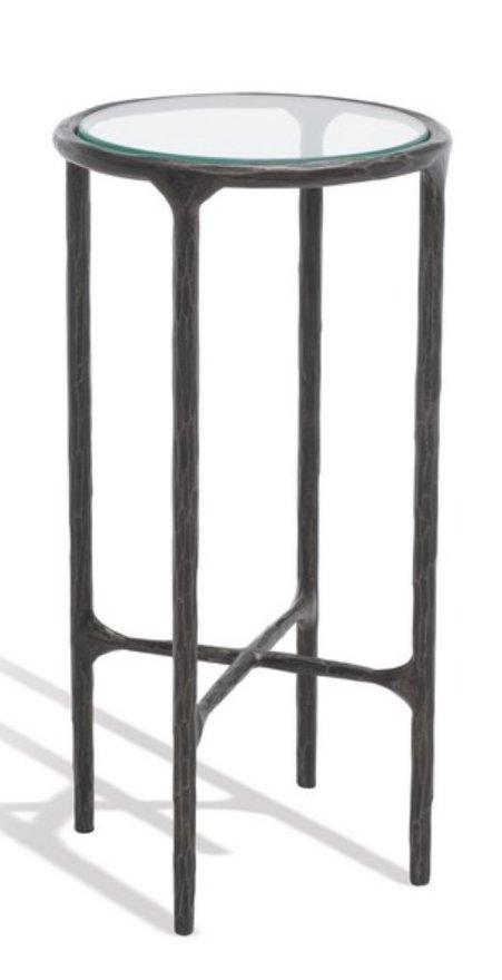 Jessa Forged Metal Tall Round End Table - Black - Image 0