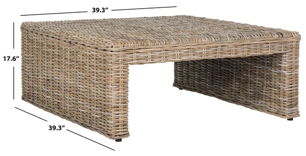 Persis Wicker Coffee Table - Natural - Safavieh - Image 3