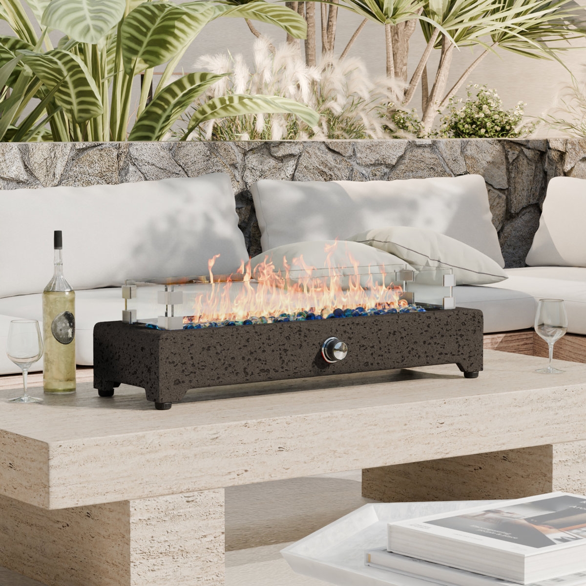 Concrete Propane Outdoor Tabletop Fireplace - Image 0