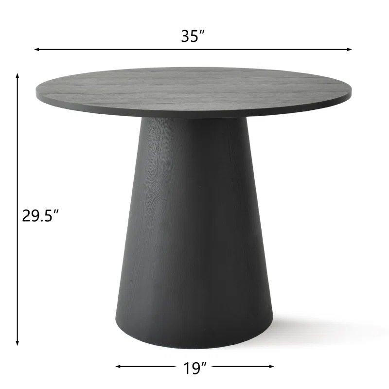35" Fixed Pedestal Dining Table - Thumbnail 2