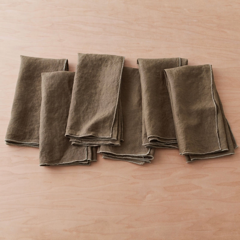 The Citizenry Stonewashed Linen Napkins Set of 6 | Olive - Image 0