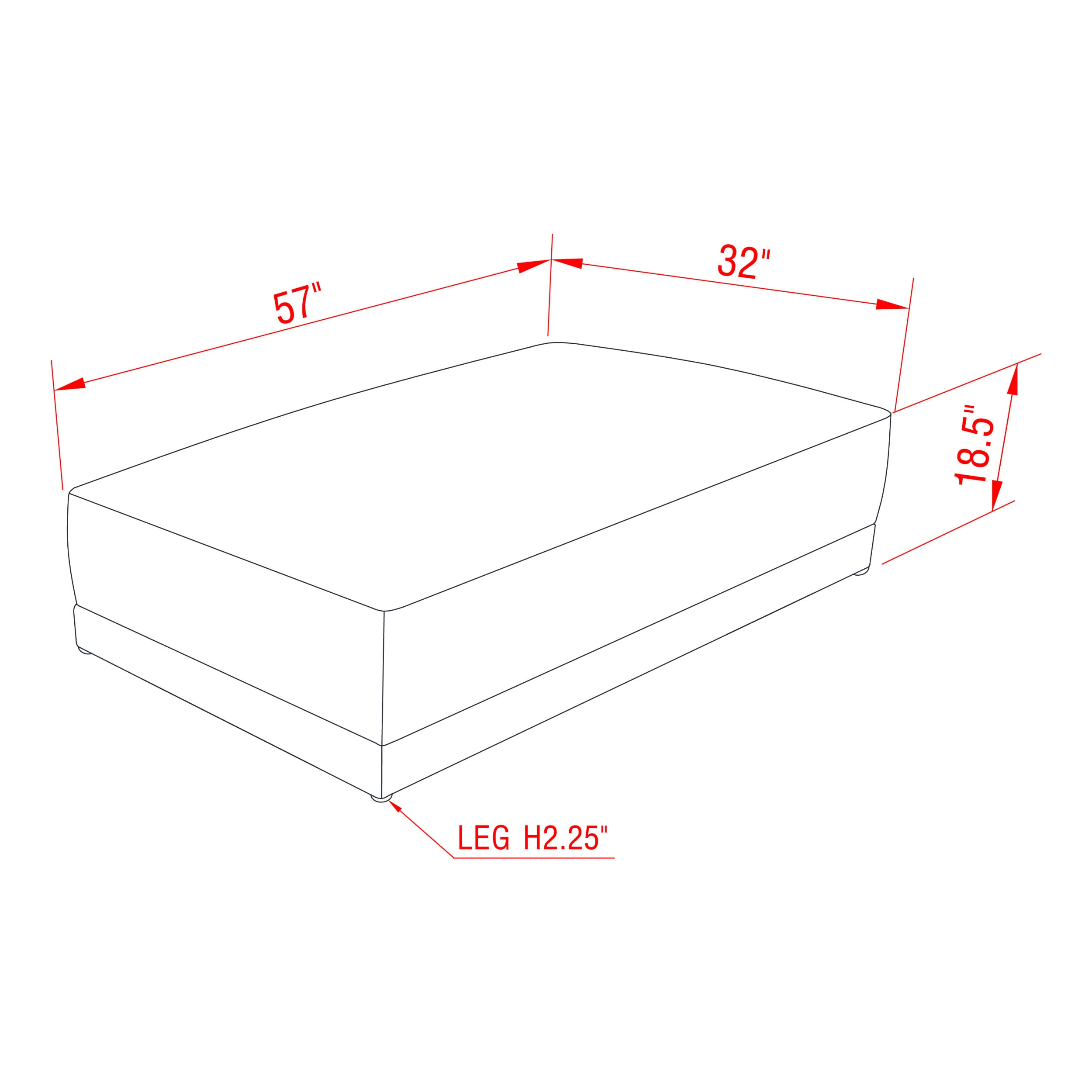 Parley Polyester 18"H x 57"W x 32"D Ottoman - Image 6