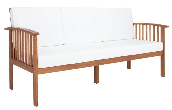 Finnick Outdoor Bench - Natural/Beige - Safavieh - Image 2