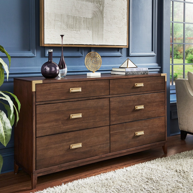 6 Drawer 64" W Solid Wood Dresser - Image 1