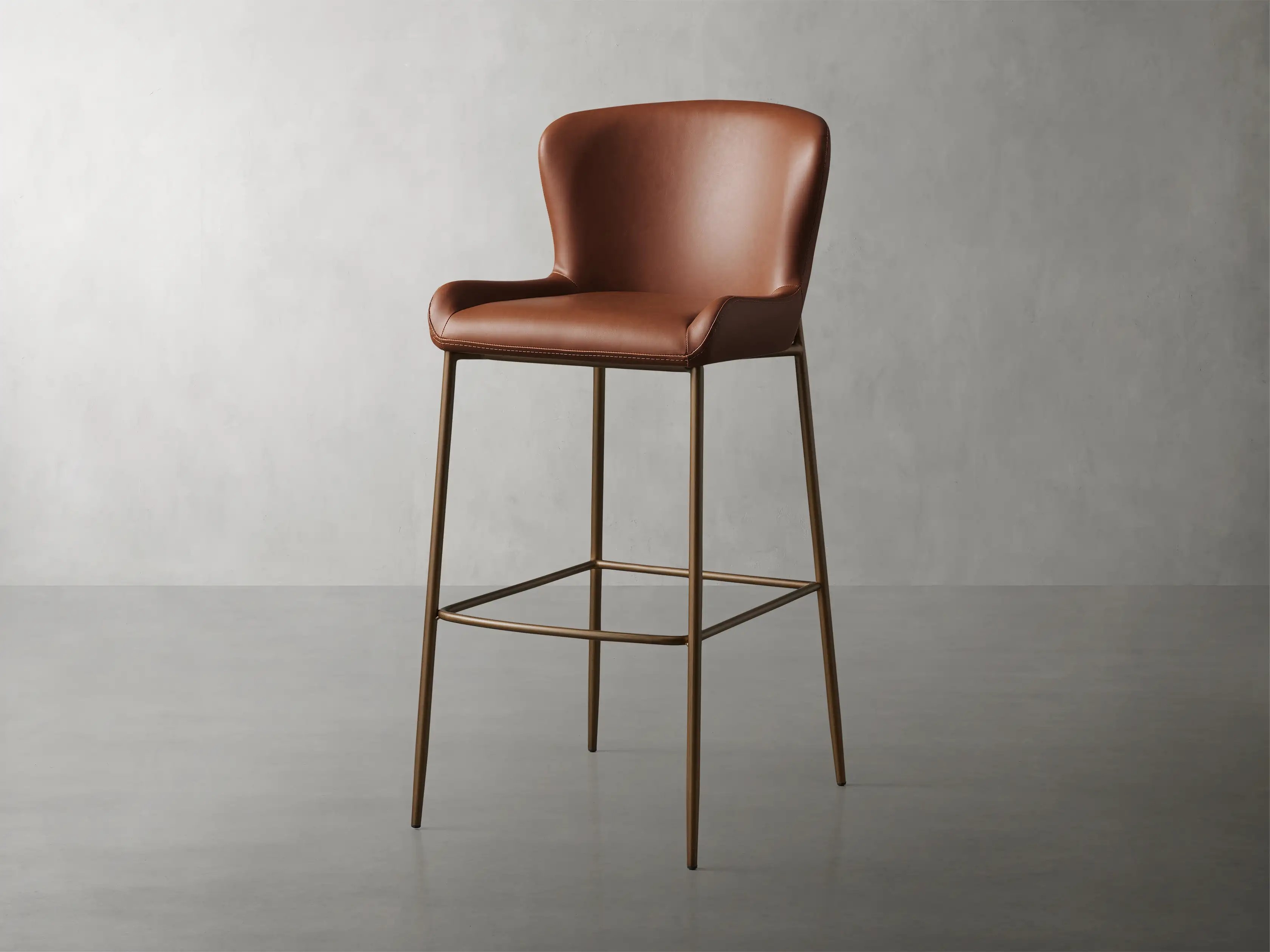 Kirsten Stool Faux Leather in Brown  Tanner/Barstool - Image 1