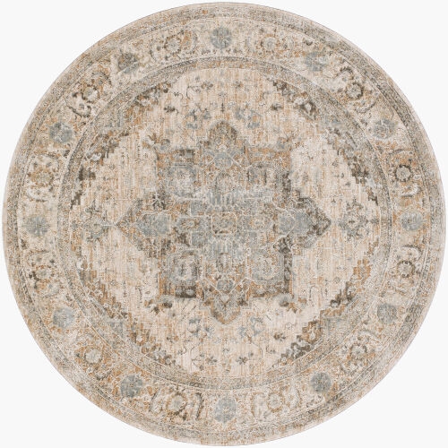 Brunswick Beige Indoor 6'7" x 6'7" Machine Woven Rug - Image 0