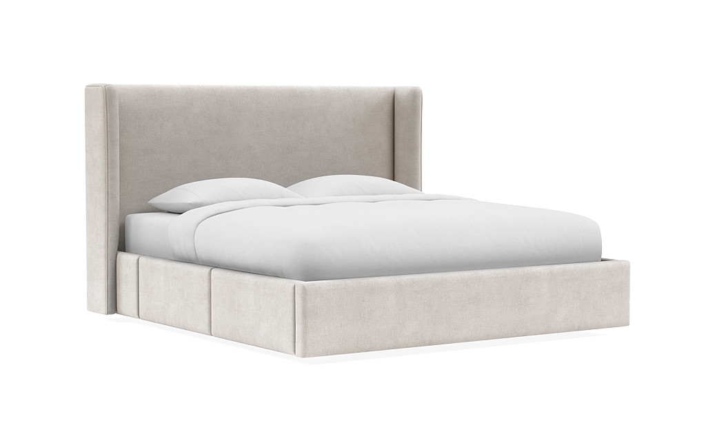 STORAGE Graham Upholstered Bed with Storage  | 55" Headboard | Bone - Image 1