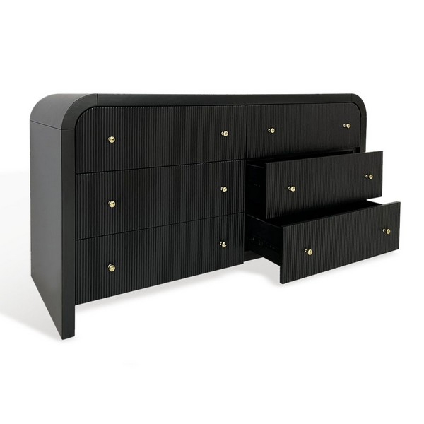 Liabella 6 Drawer Curved Dresser - Image 1