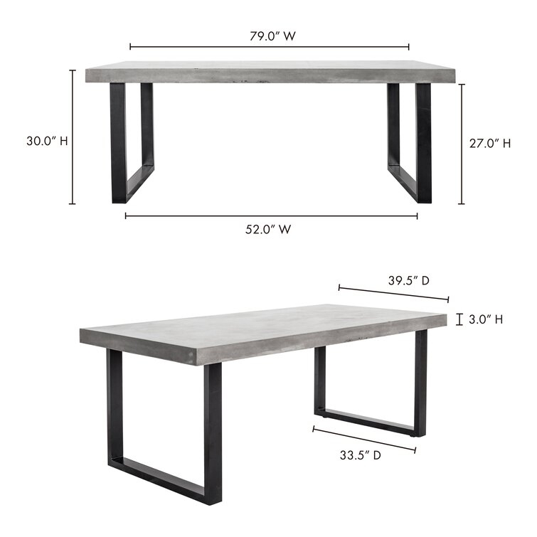 Clement Concrete Outdoor Dining Table - Image 1