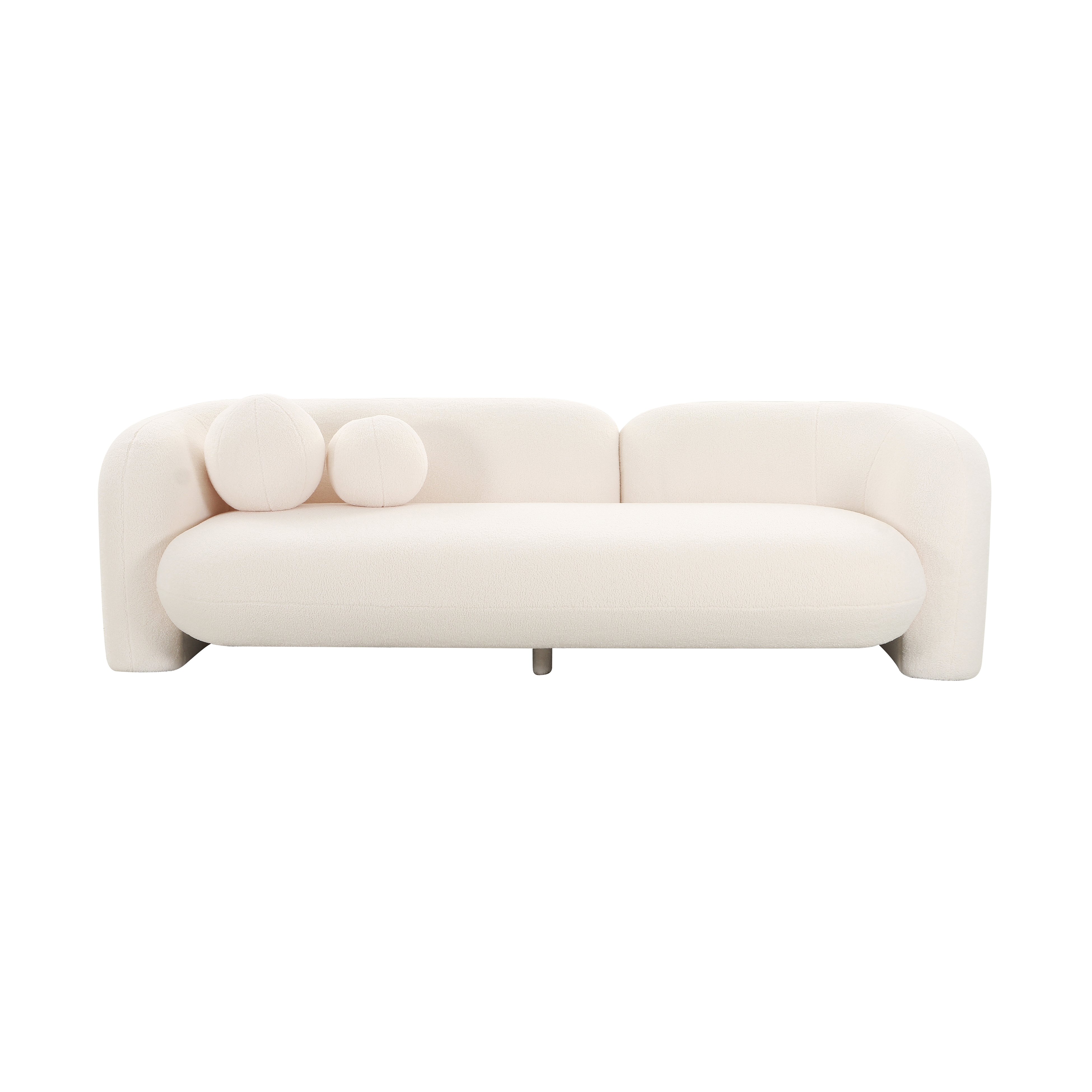 Amelie Cream Faux Fur Sofa - Image 0