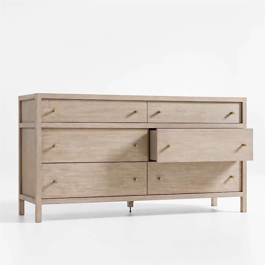 Keane Weathered Natural Wood 6-Drawer Dresser - Image 1