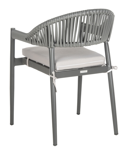 Greer Stackable Rope Chair - Grey/Grey Cushion - Safavieh - Image 4