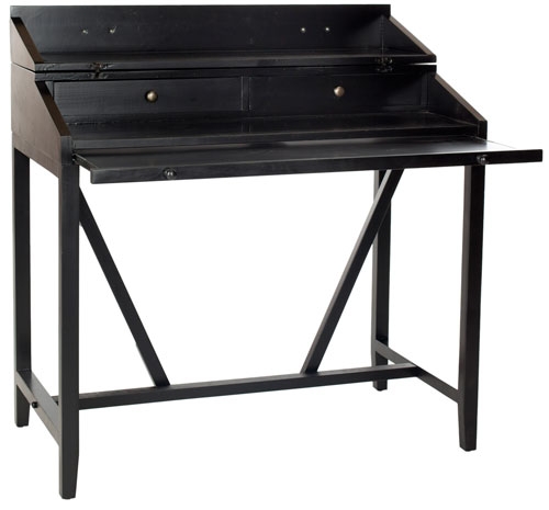 Wyatt Writing Desk W/Pull Out - Black - Safavieh - Image 1