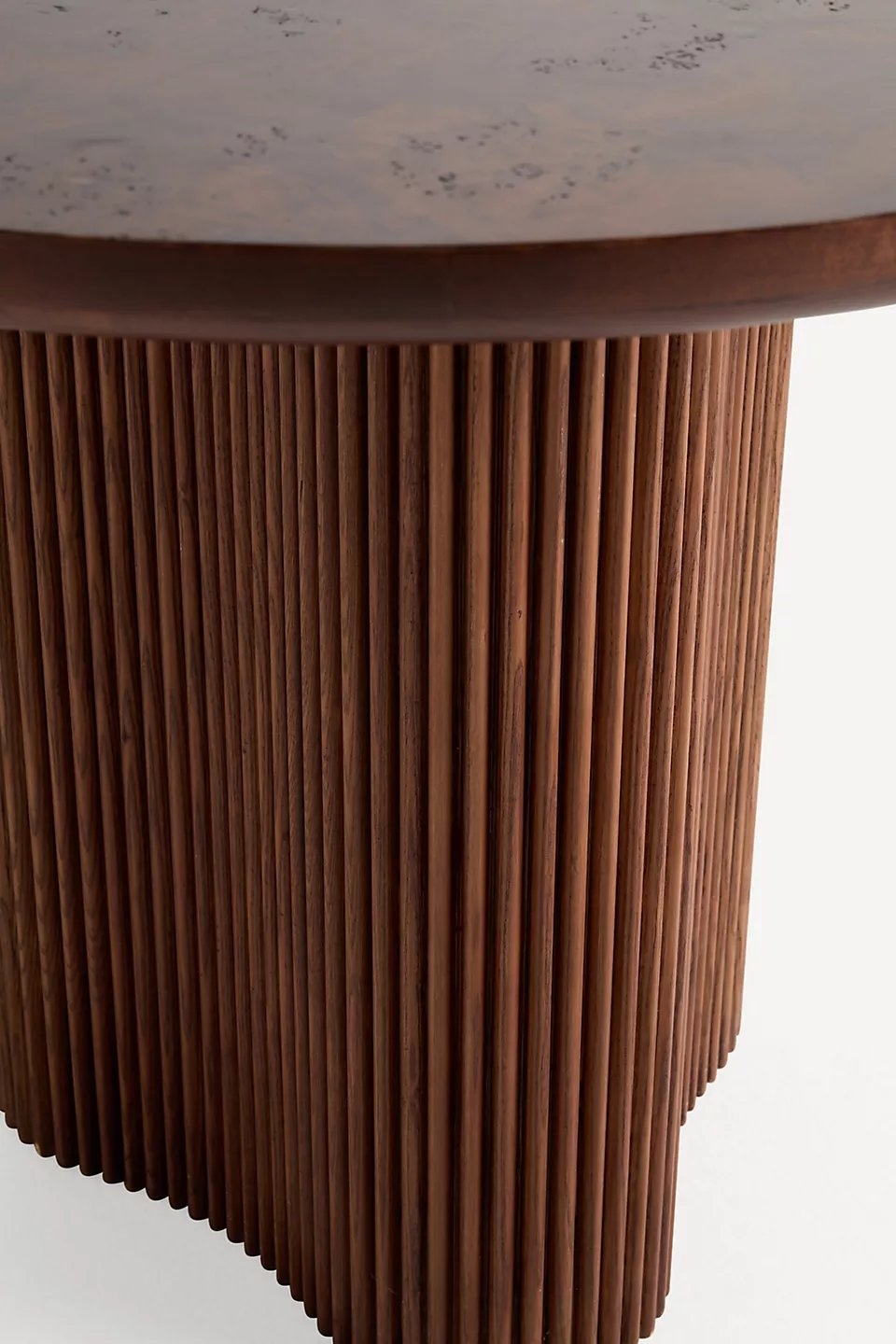 Scout Oval Double Pedestal Burl Wood Dining Table - Image 2