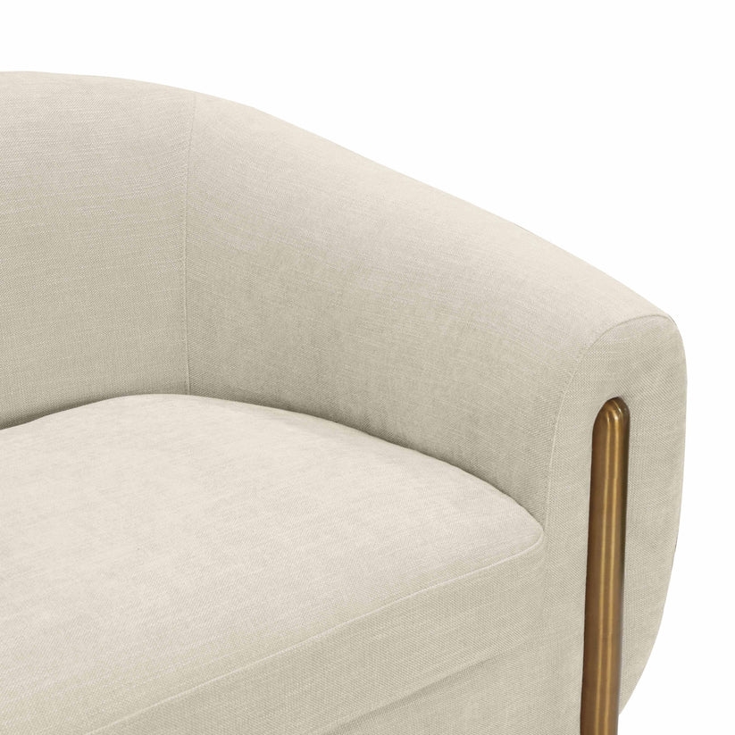 Lina Cream Textured Linen Sofa - Image 2