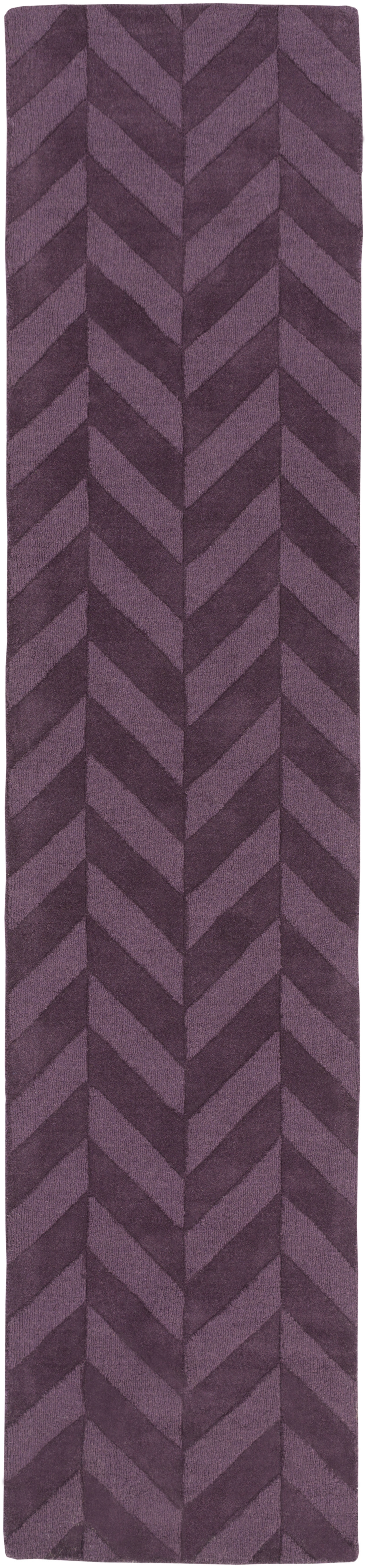 Central Park Purple Indoor 2'3" x 14' Handmade Rug - Image 0