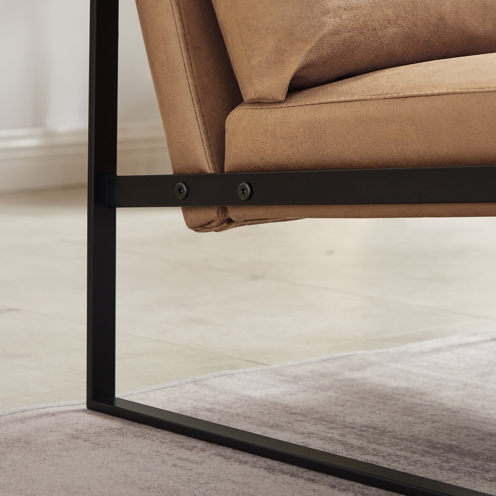 Faux Leather Lounge Accent Chair - Image 2