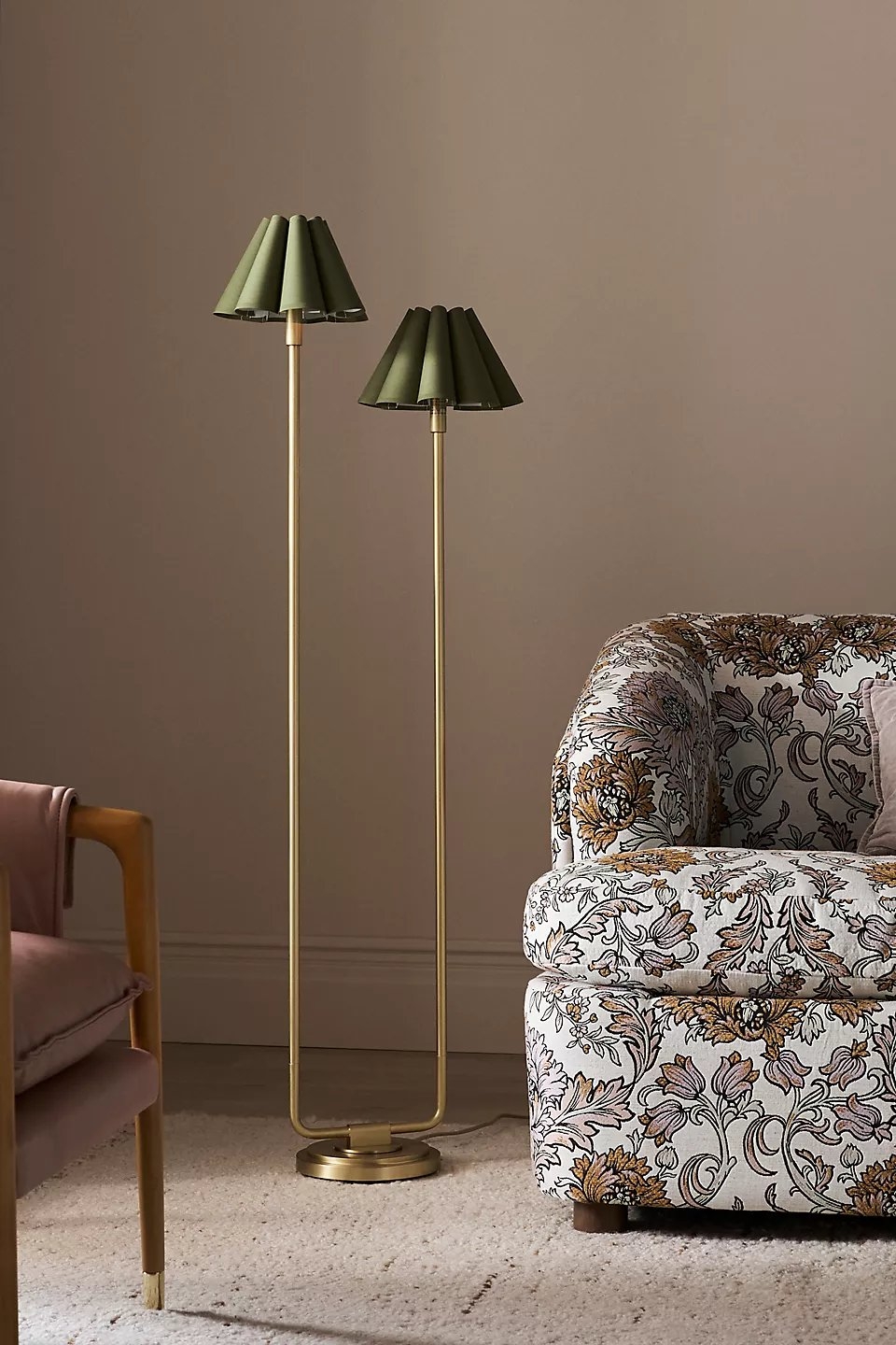Polly Scalloped Shaded Metal Floor Lamp - Image 0