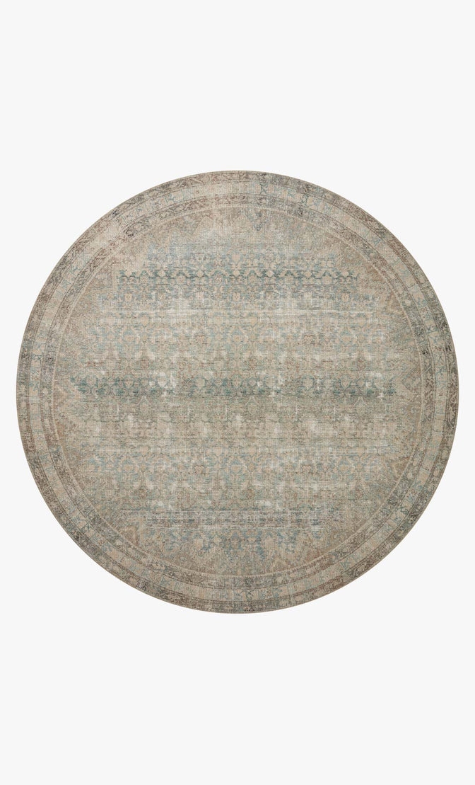 AUB-03 Jade / Natural 5'-0" x 5'-0" Round Rug - Image 0