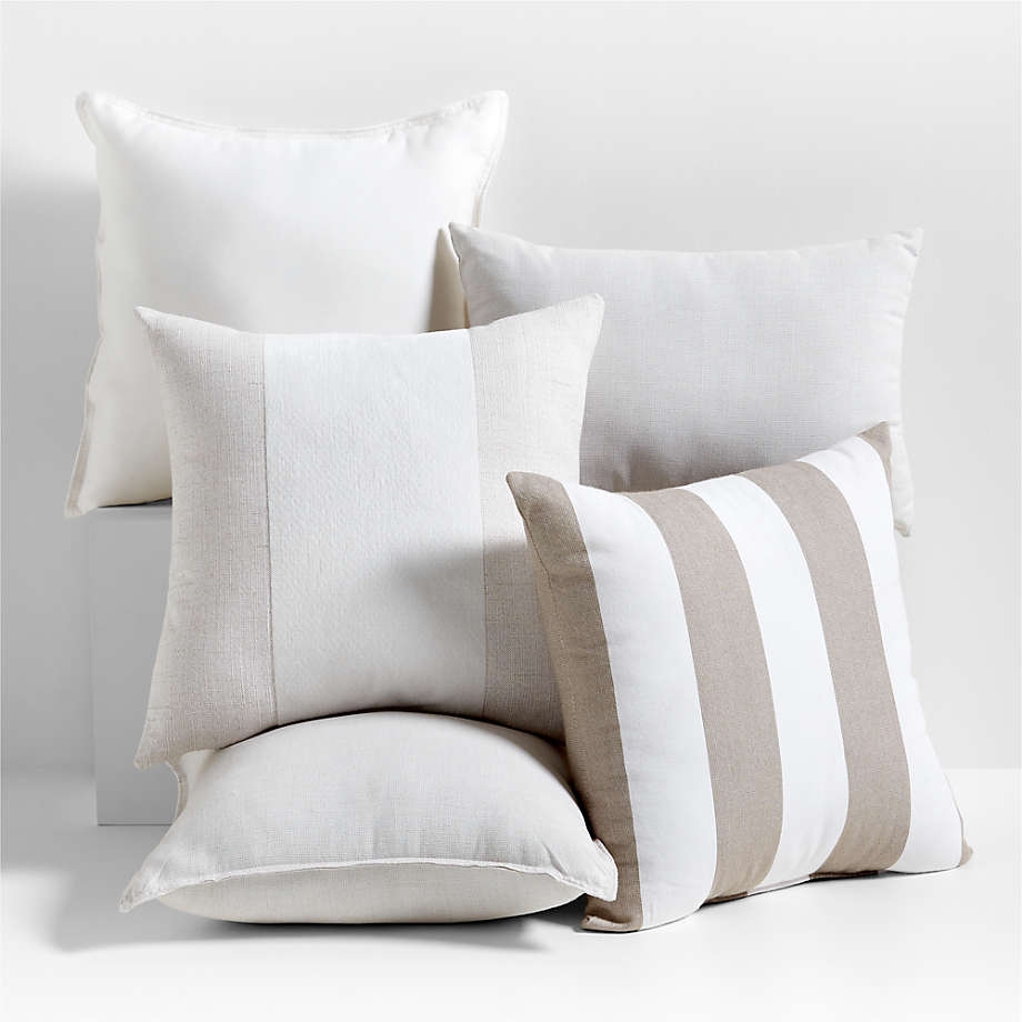 Sunbrella Â® White Sand 20" Sq. Outdoor Pillow (With polyester fiberfill) - Image 1