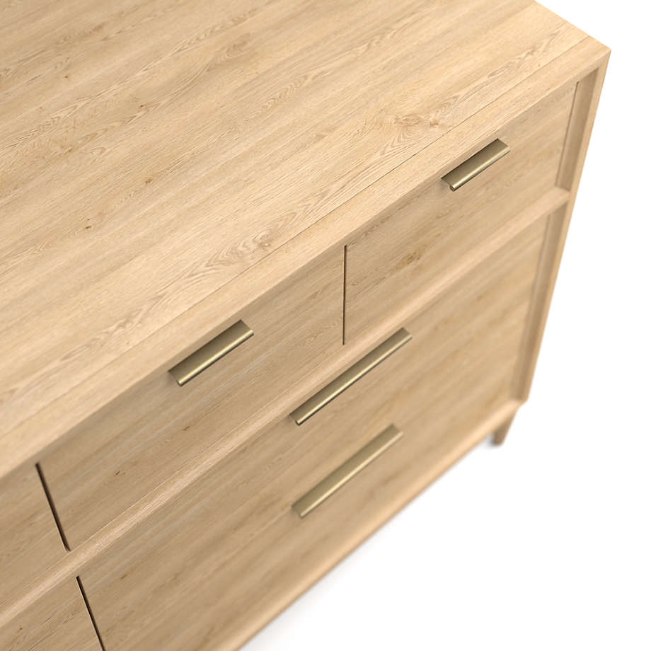 Bodie Natural Oak Wood Wide 8-Drawer Kids Dresser - Image 2